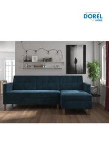 Dorel Home Blue Chenille Sofa Bed with Storage Chaise (E78025) | €1,021