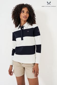 Crew Clothing Company Blue Striped Long Sleeve Rugby Shirt (E78154) | $87