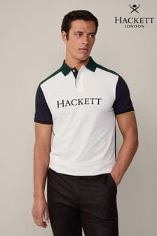 Men s Polo Shirts Hackett Green 100 Cotton Tops Next Luxembourg
