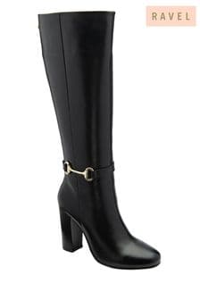 črna - Ravel Leather Knee High Boots (E78444) | €171