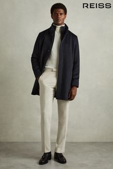 Navy blue overcoat mens online