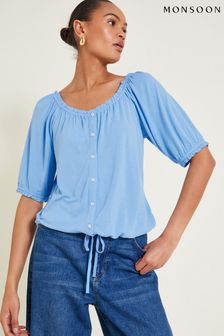 Monsoon Bora Button Jersey Top (E79413) | €52