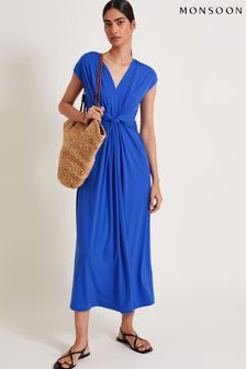 Monsoon Blue Jaya Jersey Maxi Dress (E79432) | kr974