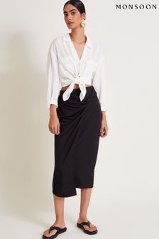 Monsoon Black Winnie Wrap Midi Skirt (E79463) | R1,210