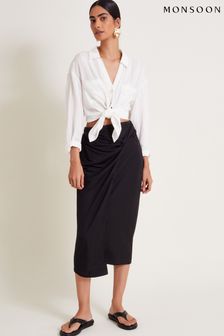 Monsoon Black Winnie Wrap Midi Skirt (E79463) | BGN 177