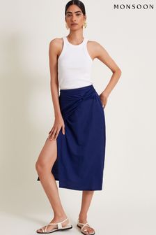 Monsoon Blue Winnie Wrap Midi Skirt (E79479) | kr1 010
