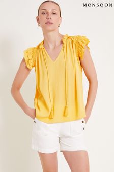 Monsoon Yellow Tula Frill Top (E79484) | €71