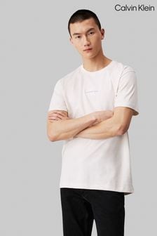 Calvin Klein White Monologo T-Shirt (E79504) | 18 BD