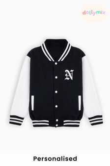 Schwarz/Weiß - Dollymix Kids Personalised Varsity Jacket (E80433) | 44 €