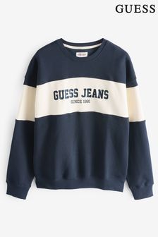 Marineblau - Guess Colourblock Logo Sweatshirt (E81174) | 106 €