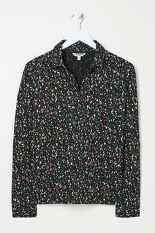 Zwart met klein motiefje - Fatface Jersey Shirt (E81248) | €54