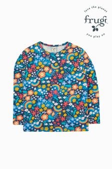 Frugi Girls Blue All Over Print Flowers Top (E81497) | 25 € - 28 €