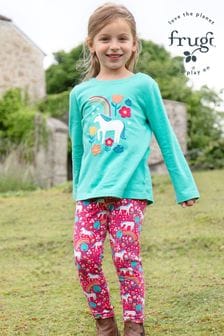 Frugi Girls Light Blue Unicorn Top (E81611) | €34 - €37