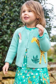 Frugi Girls Green Giraffe Cardigan (E81615) | €46 - €52