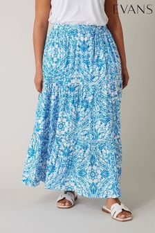 Evans Tile Print Boho White Skirt (E81663) | $67