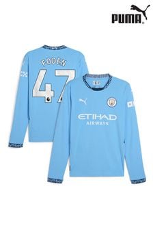 Puma Blue Long Sleeve Manchester City Home Shirt 2024-25 (E82532) | kr1 830
