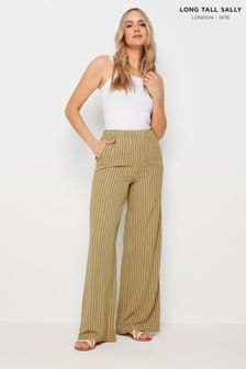 Long Tall Sally Natural Stripe Wide Leg Trousers (E82864) | SGD 70