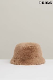 Reiss Biscuit Fran Faux Fur Bucket Hat (E84663) | $103