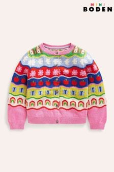 Boden Pink Edie Fairisle Pattern Cardigan (E85421) | OMR19 - OMR22