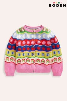 Boden Pink Edie Fairisle Pattern Cardigan (E85421) | $63 - $72