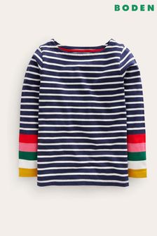 Boden Blue Ella Breton 100% Cotton T-Shirt (E85441) | kr247 - kr273