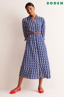 Boden Blue Kate Midi Shirt Dress (E85596) | $214
