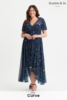Women s Scarlett Jo Pleated Midi Short Sleeve Dresses Next Luxembourg