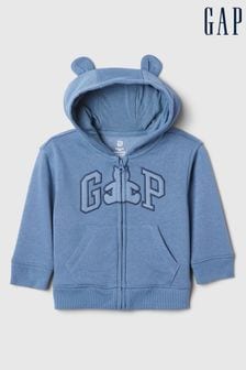 Niebieski - Gap Soft Logo Vintage Zip Through Hoodie (newborn-24mths) (E86612) | 115 zł