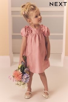 Soft Pink Taffeta Ruffle Party Dress (3mths-8yrs) (E87906) | $29 - $39