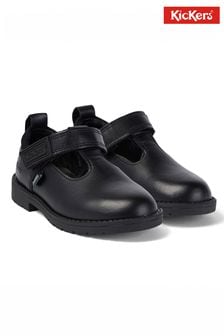 Kickers Lachly T-bar Leather Black Shoes (E88041) | 287 ر.س