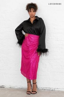 Lovedrobe Functional Wrap Sequin Midi Skirt (E88246) | $101