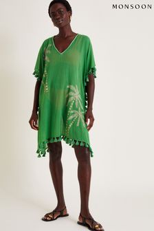 Monsoon Green Priscilla Embellished Kaftan Dress (E88560) | €109
