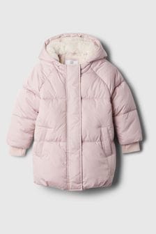 Gap Pink Heavyweight Sherpa-Lined PrimaLoft Puffer Jacket (6mths-5yrs) (E88709) | kr857