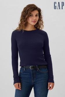 Gap Blue Ribbed Long Sleeve Crew Neck T-Shirt (E88869) | BGN 58