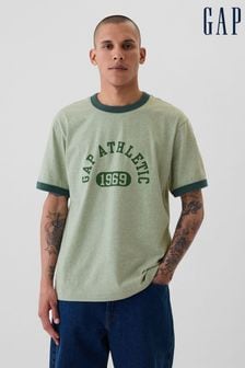 Gap Green Athletic Logo Graphic Short Sleeve Crew Neck T-Shirt (E88975) | kr260