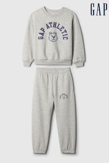 Gap Grey Vintage Soft Athletic Logo Sweatshirt & Jogger Set (6mths-5yrs) (E89262) | €40