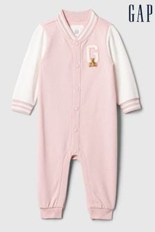 Gap Pink Brannan Bear Varsity Footless Sleepsuit (Newborn-24mths) (E89308) | 190 zł