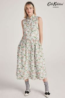 Cath Kidston Green Floral Shirred 100% Cotton Dress (E89525) | 380 zł