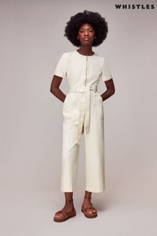 Women s Jumpsuit White Casual 100 Cotton Jumpsuitsandplaysuits Next Luxembourg