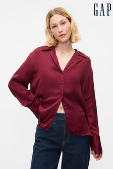 Gap Red Satin Perfect Shirt (E90571) | kr950