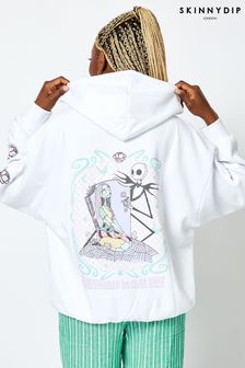 Ladies white oversized hoodie top