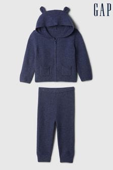 Gap Blue CashSoft Bear Hoodie & Jogger Set (Newborn-24mths) (E91666) | €55