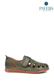 Pavers Green Leather Fisherman Sandals (E92272) | €57