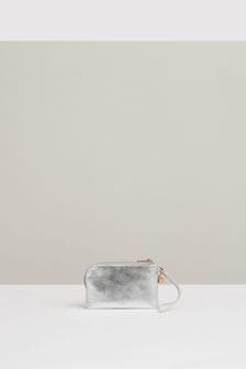 Reiss Silver Gloria Leather Coin Purse (E92567) | €93