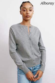 Albaray Grey Cashmere Blend Cardigan (E93309) | €91