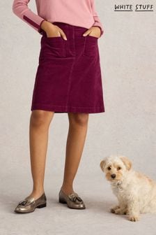 White Stuff Burgundy Red Melody Organic Cord Skirt (E93649) | $101