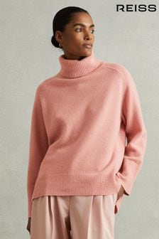 Nežno roza - Reiss Eliza Wool-cashmere Roll-neck Jumper (E93687) | €157