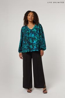 Live Unlimited Curve Jersey Seam Detail Black Trousers (E93787) | $101