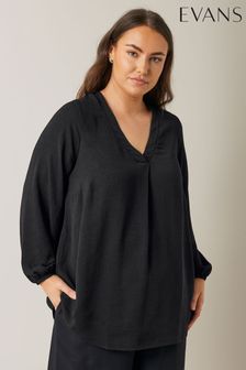 أسود - Evans Pleated Front Top (E93925) | 19 ر.ع