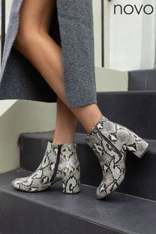 Grey animal print ankle boots deals